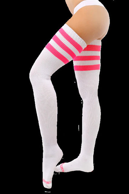 Sporty Striped Knee High Long Socks