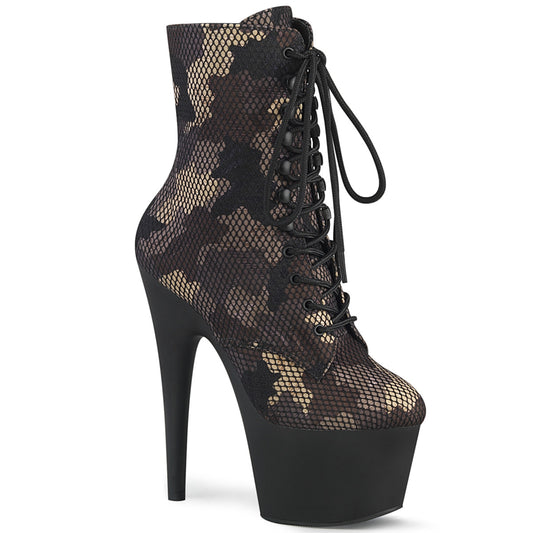 PLEASER ADO1020CM/GRNMS/B Camo 7 inch Ankle Boots