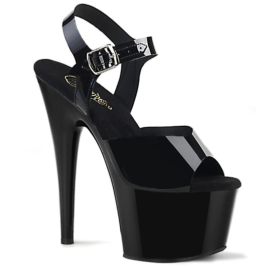 PLEASER ADO708N/BTPU/M Black 7 inch Heels