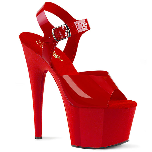 PLEASER ADO708N/RTPU/M Red 7 Inch Heels