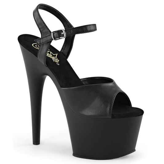 PLEASER ADO709/BPU/M Faux Leather Black 7 inch Heels