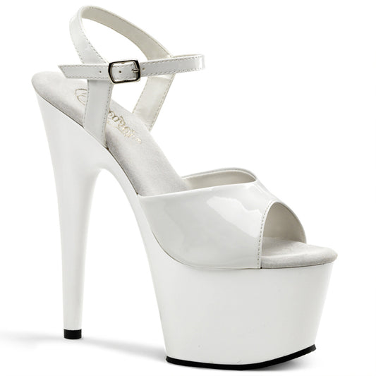 PLEASER ADO709/W/M White 7 inch Heels