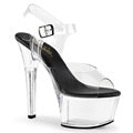 PLEASER ASP608/C-B/C Ankle Strap 6 Inch Heels